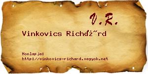 Vinkovics Richárd névjegykártya